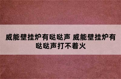 威能壁挂炉有哒哒声 威能壁挂炉有哒哒声打不着火